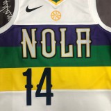 NBA Men Season 2018 New Orleans Pelicans White City #14 INGRAM Jersey High Quality Name and Number Print