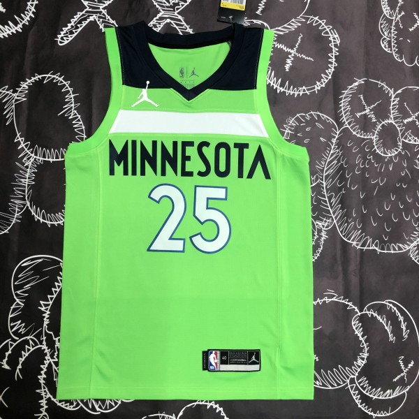 NBA Men Minnesota Timberwolves Green #25 ROSE Jersey High Quality Name and Number Print