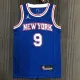 NBA Men 75th Anniversary New York Knicks Blue with Jordan Logo #9 BARRETT Jersey High Quality Name and Number Print