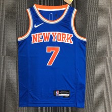 NBA Men 75th Anniversary New York Knicks Blue #7 ANTHONY Jersey High Quality Name and Number Print