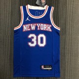 NBA Men 75th Anniversary New York Knicks Blue with Jordan Logo #30 RANDLE Jersey High Quality Name and Number Print