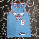 NBA Men Chicago Bulls Blue #8 LAVINE Jersey High Quality Name and Number Print