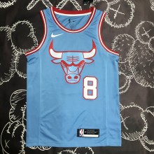 NBA Men Chicago Bulls Blue #8 LAVINE Jersey High Quality Name and Number Print