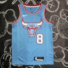 NBA Men Chicago Bulls Blue #8 LAVINE Jersey High Quality Name and Number Print