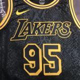 NBA Men Los Angeles Lakers Black #95 TOSCANO Round Neck Jersey High Quality Name and Number Print
