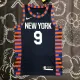 NBA Men New York Knicks Dark Blue #9 BARRETT Jersey High Quality Name and Number Print