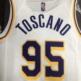 NBA 75th Anniversary Los Angeles Lakers White Round Neck #95 TOSCANO Jersey High Quality Name and Number Print