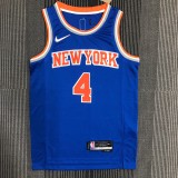 NBA Men 75th Anniversary New York Knicks Blue #4 ROSE Jersey High Quality Name and Number Print