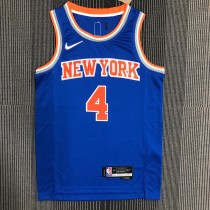 NBA Men 75th Anniversary New York Knicks Blue #4 ROSE Jersey High Quality Name and Number Print