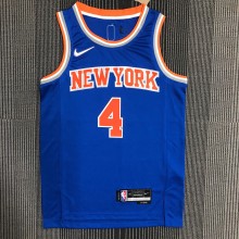 NBA Men 75th Anniversary New York Knicks Blue #4 ROSE Jersey High Quality Name and Number Print