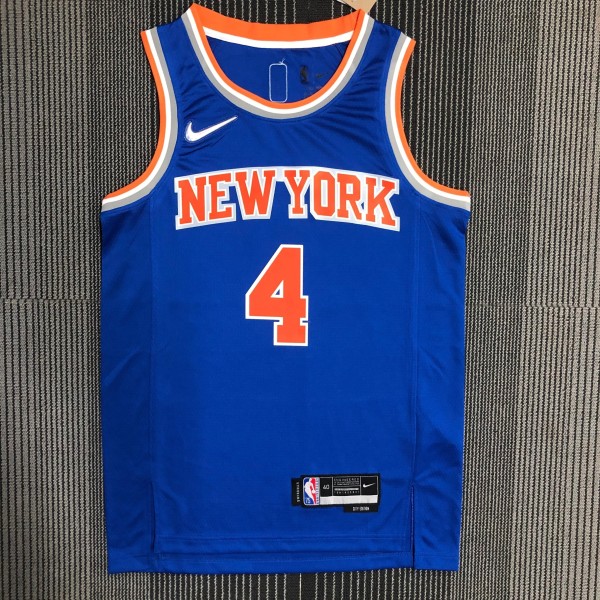 NBA Men 75th Anniversary New York Knicks Blue #4 ROSE Jersey High Quality Name and Number Print