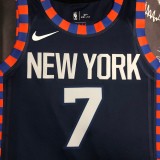 NBA Men New York Knicks Dark Blue #7 ANTHONY Jersey High Quality Name and Number Print