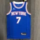 NBA Men 75th Anniversary New York Knicks Blue with Jordan Logo #7 ANTHONY Jersey High Quality Name and Number Print