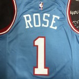 NBA Men Chicago Bulls Blue #1 ROSE Jersey High Quality Name and Number Print