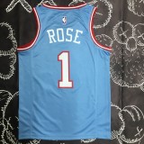 NBA Men Chicago Bulls Blue #1 ROSE Jersey High Quality Name and Number Print