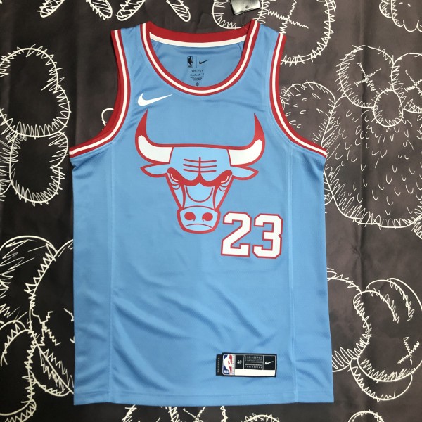 NBA Men Chicago Bulls Blue #23 JORDAN Jersey High Quality Name and Number Print