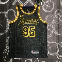 NBA Men Los Angeles Lakers Black #95 TOSCANO Round Neck Jersey High Quality Name and Number Print