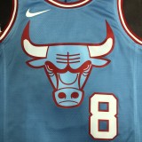 NBA Men Chicago Bulls Blue #8 LAVINE Jersey High Quality Name and Number Print