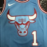 NBA Men Chicago Bulls Blue #1 ROSE Jersey High Quality Name and Number Print