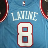 NBA Men Chicago Bulls Blue #8 LAVINE Jersey High Quality Name and Number Print