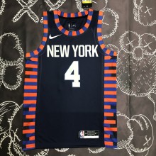 NBA Men New York Knicks Dark Blue #4 ROSE Jersey High Quality Name and Number Print