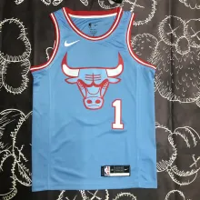 NBA Men Chicago Bulls Blue #1 ROSE Jersey High Quality Name and Number Print