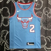 NBA Men Chicago Bulls Blue #2 BALL Jersey High Quality Name and Number Print