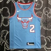 NBA Men Chicago Bulls Blue #2 BALL Jersey High Quality Name and Number Print