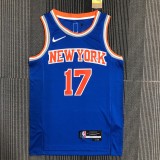 NBA Men 75th Anniversary New York Knicks Blue #17 LIN Jersey High Quality Name and Number Print