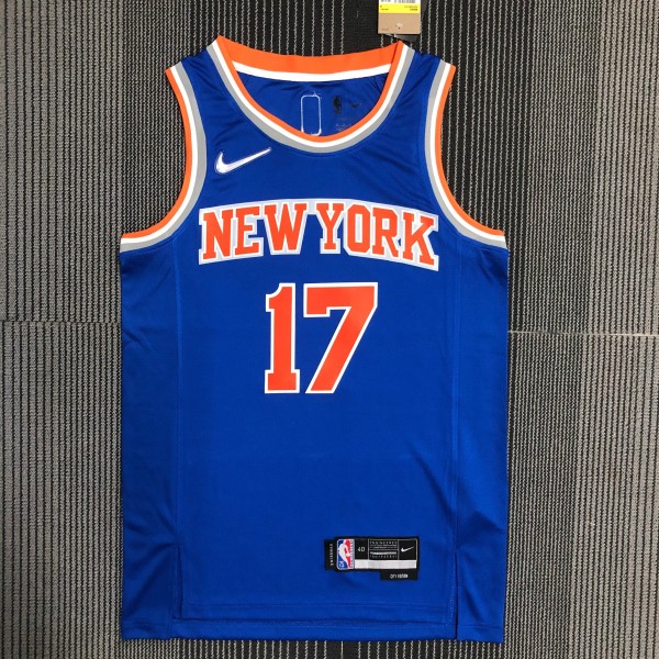 NBA Men 75th Anniversary New York Knicks Blue #17 LIN Jersey High Quality Name and Number Print