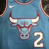 NBA Men Chicago Bulls Blue #2 BALL Jersey High Quality Name and Number Print