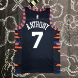 NBA Men New York Knicks Dark Blue #7 ANTHONY Jersey High Quality Name and Number Print