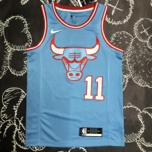 NBA Men Chicago Bulls Blue #11 DEROZAN Jersey High Quality Name and Number Print