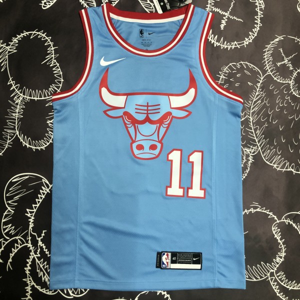 NBA Men Chicago Bulls Blue #11 DEROZAN Jersey High Quality Name and Number Print