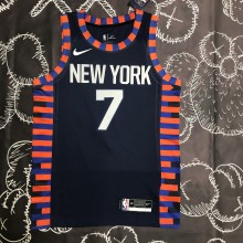 NBA Men New York Knicks Dark Blue #7 ANTHONY Jersey High Quality Name and Number Print