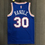 NBA Men 75th Anniversary New York Knicks Blue with Jordan Logo #30 RANDLE Jersey High Quality Name and Number Print