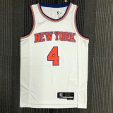 NBA Men 75th Anniversary New York Knicks White #4 ROSE Jersey High Quality Name and Number Print
