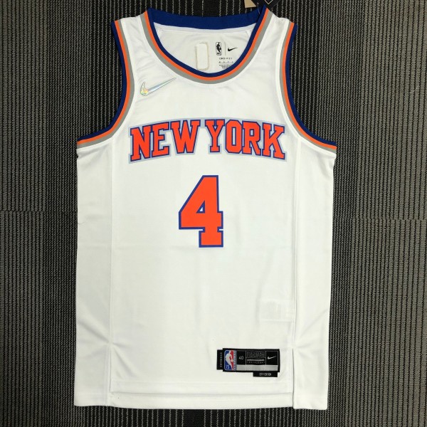 NBA Men 75th Anniversary New York Knicks White #4 ROSE Jersey High Quality Name and Number Print