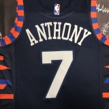 NBA Men New York Knicks Dark Blue #7 ANTHONY Jersey High Quality Name and Number Print