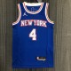 NBA Men 75th Anniversary New York Knicks Blue with Jordan Logo #4 ROSE Jersey High Quality Name and Number Print
