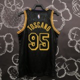 NBA Men Los Angeles Lakers Black #95 TOSCANO Round Neck Jersey High Quality Name and Number Print
