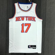 NBA Men 75th Anniversary New York Knicks White #17 LIN Jersey High Quality Name and Number Print