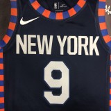 NBA Men New York Knicks Dark Blue #9 BARRETT Jersey High Quality Name and Number Print