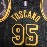 NBA Men Los Angeles Lakers Black #95 TOSCANO Round Neck Jersey High Quality Name and Number Print