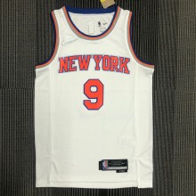 NBA Men 75th Anniversary New York Knicks White #9 BARRETT Jersey High Quality Name and Number Print