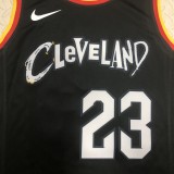 NBA Season 2021 Men Cleveland Cavaliers Black #23 JAMES Jersey High Quality Name and Number Print
