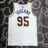 NBA 75th Anniversary Los Angeles Lakers White Round Neck #95 TOSCANO Jersey High Quality Name and Number Print