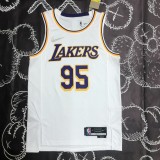 NBA 75th Anniversary Los Angeles Lakers White Round Neck #95 TOSCANO Jersey High Quality Name and Number Print