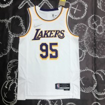 NBA 75th Anniversary Los Angeles Lakers White Round Neck #95 TOSCANO Jersey High Quality Name and Number Print