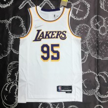 NBA 75th Anniversary Los Angeles Lakers White Round Neck #95 TOSCANO Jersey High Quality Name and Number Print